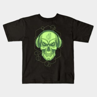 Skull dj headphone Kids T-Shirt